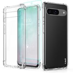 J&D Compatible pour Google Pixel 9 Coque, Clair Antichoc Housse avec (2-Paquet) Protection D’Écran, Anti-Jaune Ultra TPU Bumper Case pour Pixel 9, Pas pour Google Pixel 9 Pro, Transparant