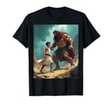 David and Goliath Bible Book of Samuel King David Painting T-Shirt