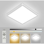 Goeco - Plafonnier led Blanc Dimmable avec Télécommande, 24W 3000k-6000k, 30cm, Salle de Bain Chambre