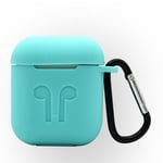 Etui souple en gel TPU pour boitier Apple Airpods coloris turquoise