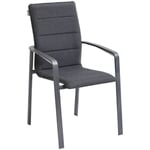 Fauteuil de jardin empilable Diese anthracite & graphite en aluminium traité époxy - Hespéride