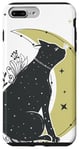 Coque pour iPhone 7 Plus/8 Plus Adorable chat gris croissant de lune pour les amoureux des chats et les propriétaires de chats