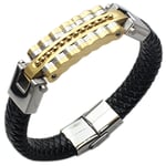 Men'S Bracelets Woven PU Bracelet Fashion Rock Song Special Punk Gold T9T83495