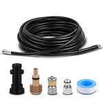 Fai Top 15M Pressure Washer Drain Pipe Hose Cleaning Kit with Jet Nozzle and Rotating Jet Nozzle for Karcher K2 K3 K4 K5 K6 K7 Series and LAVOR Household Use Pressure Washer