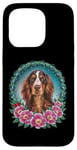 iPhone 15 Pro Cute Irish Setter dog with flowers Case