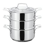 STELLAR  STAINLESS STEEL 20CM 3 TIER STEAMER STM03