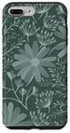 Coque pour iPhone 7 Plus/8 Plus Motif floral vert sauge vert foncé