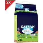 Naturelle plus Litière végétale pour chat 2x20L - Catsan