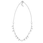 Duran Exquse - Collier ras-du-cou, perles et plaquette ronde martele, 38 + 5 cm, Mediano, Argent, Perle