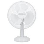 TOUGH MASTER Desk Fan 12" Inch 3 Speed Settings Portable Desk Fan Wide-Angled Oscillation Quiet Operation Mini Fan 30W Powerful Airflow, Desktop Fan Bedside Fan For Home & Office