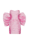 Sheer Satin Bow Dress - Cameo Pink