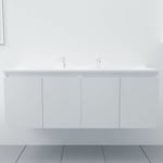 Meuble double vasque 140 cm proline- Blanc- Plan vasque en