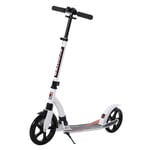 Barnskoter, Sparkcykel Med Stötdämpning, Sparkscooter, Hopfällbar Och Höj- Och Sänkbar, Från 14 År, Aluminium, Vit, 92,5 X 37,5