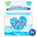 6x Felce Azzurra Mon Amour Sachets Parfumé Bleu Mer