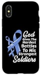 Coque pour iPhone X/XS Ruban de sensibilisation au cancer de l'estomac Chemo Faith Soldats Dieu