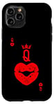 iPhone 11 Pro Queen Of Hearts Card Valentine Lips. Valentine Kisses Case