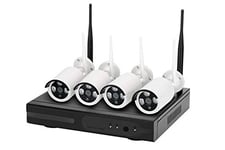 Kit NVR vidéosurveillance 4 caméras 3 LED 4 canaux sans Fil Full HD WiFi IP