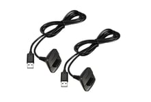 Lot De 2 Câbles De Charge 1.5mètres Pour Manette Microsoft Xbox 360 Sans Fil Et Manettes Xbox 360 Slim Sans Fil Noir