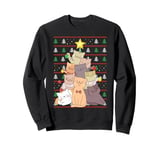 Funny Cat Lover Ugly Xmas Santa Cat Christmas Tree Sweatshirt