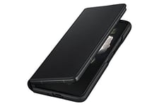 Samsung Galaxy Z Fold 3 Flip Phone Case, Leather Protective Cover with Stand, Heavy Duty, Shockproof Smartphone Protector, US Version, Black,EF-FF926LBEGUS