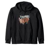 Stylish Thumb Up Look for Modern Costume and Thumbs up Fans Zip Hoodie