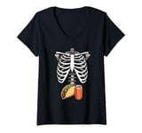 Womens Ribcage Taco Beverage V-Neck T-Shirt