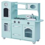 Teamson Kids Cuisine Enfant Little Chef dinette en Bois Verte Fille garçon Jeux TD-11414M