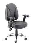 Office Hippo Desk Chair, Ergonomic Contemporary Office Chair, Highly Adjustable For Extra Comfort With Moulded Seat, PU Leather Computer Chair With Lock Tilt Recline - Black