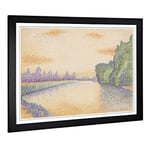 Big Box Art Framed Print of Albert Dubois-Pillet Marne at Dawn Design | Wall Art Picture | Home Decor for Kitchen, Living Room, Bedroom, Hallway, Black, A2 / 24.5x18 Inch / 62x45cm