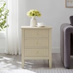 3 Drawer Bedside Table - Hales Taupe Range