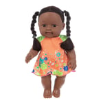 bébé Noir Africain Noir Mignon bouclé Noir 8 Pouces Vinyle bébé Jouet Noir poupées Mode Fille Africaine poupées réaliste bébé Jouer poupée pour Enfants Parfait pour Cadeau d'anniversaire