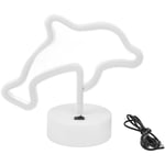 Jeffergarden - Lampe néon led en forme de dauphin, alimentée par usb ou par batterie, accessoire de décoration de pièce Unique avec Base