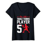 Womens 5th Birthday Party 5th Birthday Table Tennis player V-Neck T-Shirt