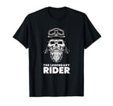 The Legendary Rider Bearded Biker Skull T-Shirt