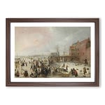 Big Box Art Winter Scene On The Ice Vol.2 by Hendrick Avercamp Framed Wall Art Picture Print Ready to Hang, Walnut A2 (62 x 45 cm)