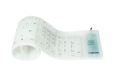 LogiLink Flexible Waterproof - tastatur - QWERTZ - tysk - hvid