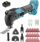 Outil multifonction oscillant sans fil sans balai 18V Li - ion 22 pièces Kit auxiliaire lame de ponçage / coupe avec batterie 1x5.5ah - Chargeur non inclus - Compatible avec la Makita