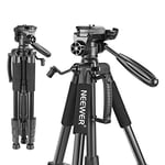 Neewer 142 centimètres Trépied Aluminium Portable Noir avec Tête Pivotante 3 Directions et Sac pour DSLR, DV Vidéo Caméscope, Charge Admissible de 4 kilogrammes (SAB234)