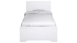 Lit simple 90x200 cm TEMPO JUNIOR coloris blanc