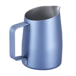 (Blue)Stainless Steel Milk Frother Cup Coffee For Kitchen Hotel SG