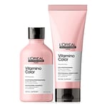 L'Oréal Professionnel Serie Expert Vitamino Colour Shampoo and Conditioner Set, Boosts Radiance and Shine, For Coloured Hair, 300 ml and 200 ml