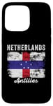 Coque pour iPhone 15 Pro Max Drapeau des Antilles néerlandaises vieilli