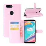 OnePlus 5T Stilrent skinn fodral - Ljus rosa