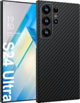 memumi Carbon Coque pour Galaxy S24 Ultra, Housse Ultra Mince en 100% Fibre d'aramide, Coque en Carbone Durable et Antidérapant Doux au Toucher, Carbon Fiber Case pour Galaxy S24 Ultra -Noir