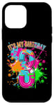 Coque pour iPhone 12 mini T-shirt 3ème anniversaire pour filles et garçons. Éclaboussures de peinture de 3 ans