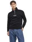 JACK & JONES Mens Jorvester Zip Sweatshirt Black M