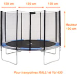 Filet de sécurité seul pour trampoline ralli ø 430cm - Noir - Kangui