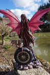 15532     FIGURINE   FEE  ELFE SEXY GOTHIQUE MOTARD  HEROIC FANTASY DRAGON