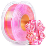 SUNLU Silk PLA Plus Filament d'imprimante 3D, filament PLA+ brillant bicolore 1.75 mm, 360° dévoile des couleurs variées, précision dimensionnelle +/- 0.02mm, bobine de 1kg (2.2lb), Soie Rose Doré