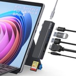 Accessoires Surface Pro 8, Hub Surface Pro 8 avec HDMI 4K, USB C Thunderbolt 4 100W (écran+40Gbit/s+PD), USB C, Audio, 2 Ports USB A 3.0, Carte TF/SD, Triple écran pour Microsoft Surface Pro 8/Pro X